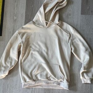 SHEIN Women's Cream and Pink Hoodie